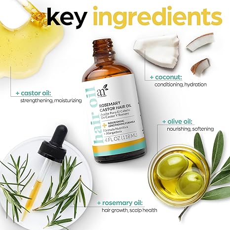 ArtNaturals Organic Rosemary & Castor Hair Growth Oil